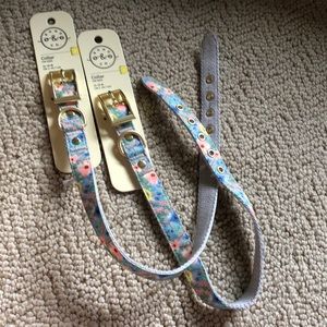 2  NWT floral /woven dog collars